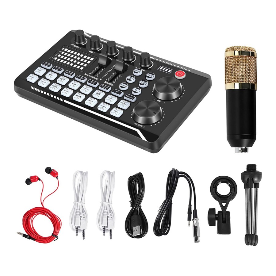 F998 Sound Card Kit,BM-800 Microphone Kit,with Live Sound Card,Audio Mixer