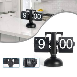Retro Vintage Design Flip Desk Clock - Black Retro Vintage Design Flip Desk Clock - Black