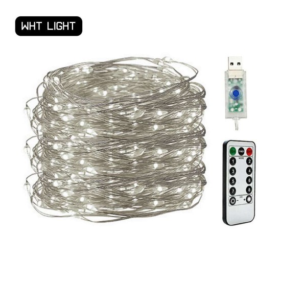 Fairy Lights USB Decorative Light With Remote - (White Light)