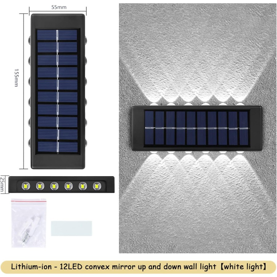 Solar Wall Light Solar Outdoor Fence Lights 12 LED