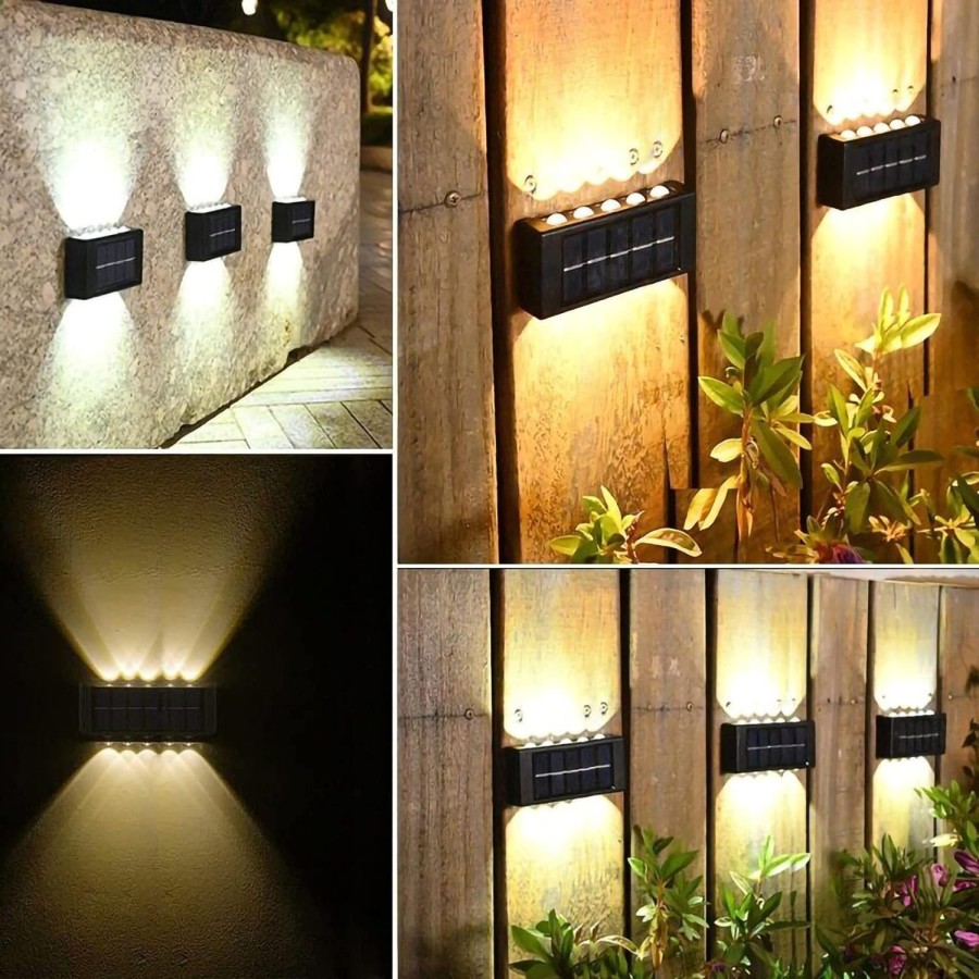 Solar Wall Light Solar Outdoor Fence Lights 12 LED