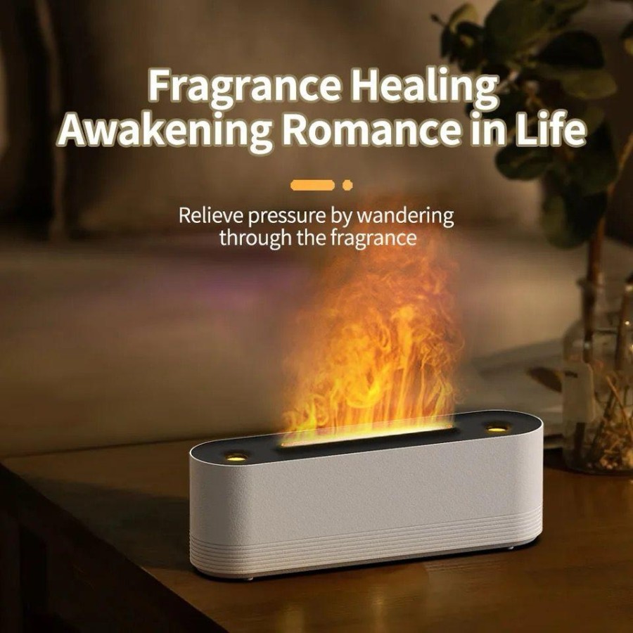 Flame Ultrasonic Humidifier 7 Colors Aroma Diffuser