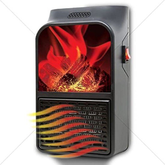 Mini Wall-Outlet Flame Display Small Electric Heater 1000W