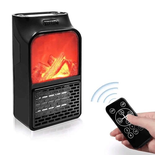 Mini Wall-Outlet Flame Display Small Electric Heater 1000W