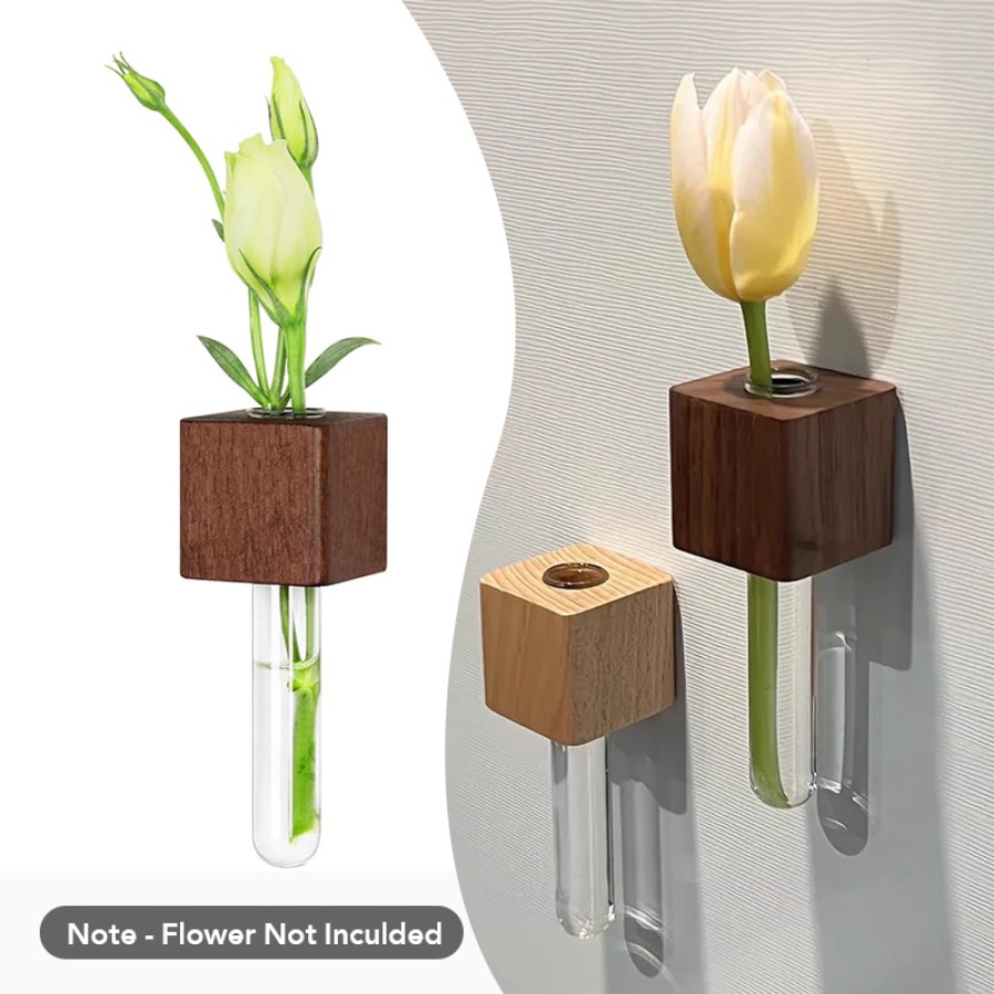 Magnetic Wooden Test Tube Plant Vase