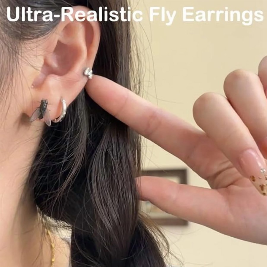 Realistic Fly Earrings