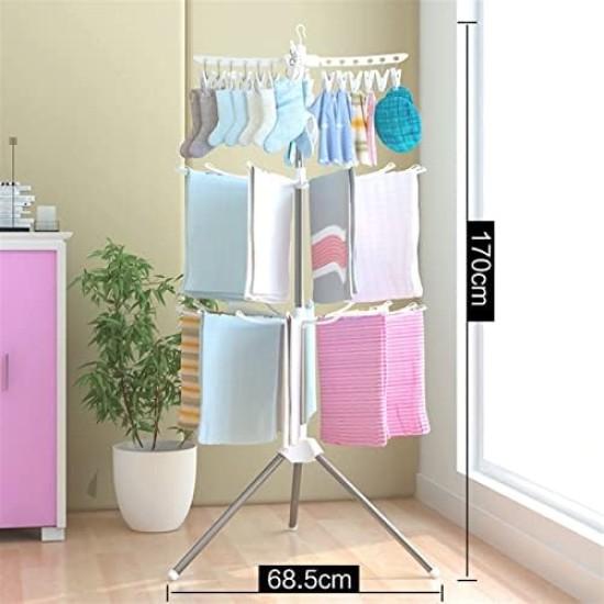  Folding Drying Rack 3 Layers Foldable Clothes Hanger Round