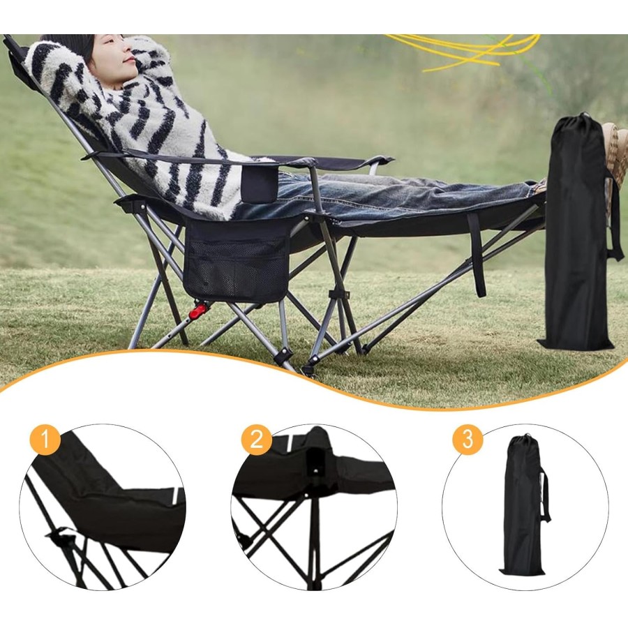 Folding Camping Chair with Foot Rest  Folding Camping Chair with Foot Rest