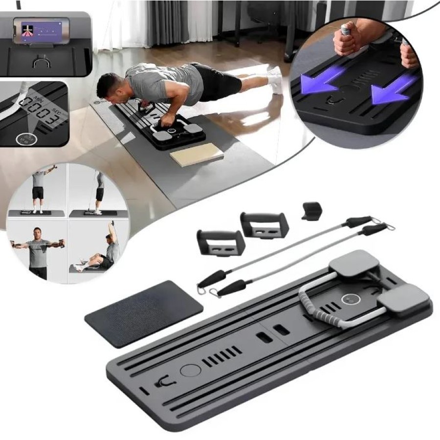 Multi-Functional Foldable Pilates & Ab Workout Board – Full Body Home Fitness Trainer - Black