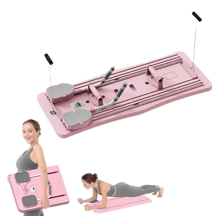 Multi-Functional Foldable Pilates & Ab Workout Board – Full Body Home Fitness Trainer - Pink Multi-Functional Foldable Pilates & Ab Workout Board – Full Body Home Fitness Trainer - Pink