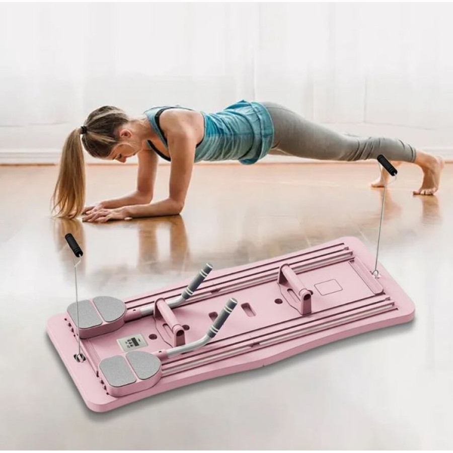 Multi-Functional Foldable Pilates & Ab Workout Board – Full Body Home Fitness Trainer - Pink