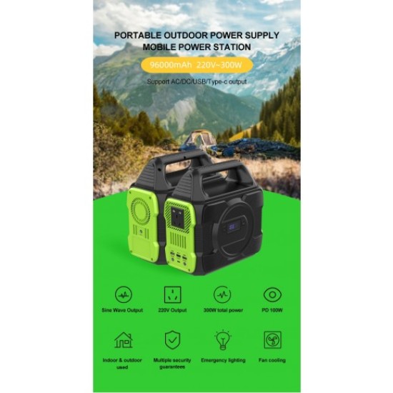FOXSKY 96000MAH PORTABLE OUTDOOR CHARGING POWER STATION 300W