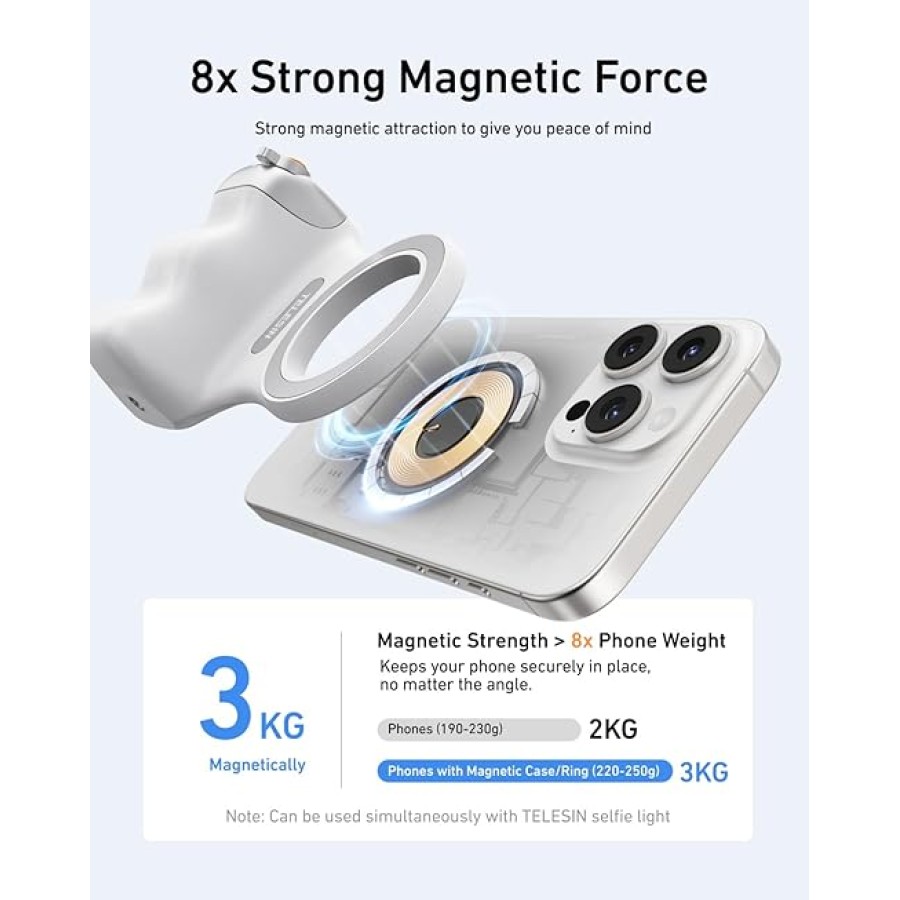 Telesin Magnetic Phone Camera Shutter + Magsafe Selfie Light with Mirror (Bundle Offer!)