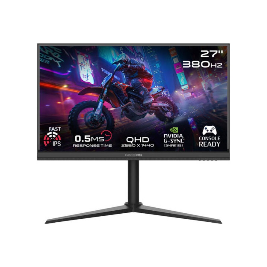 GAMEON GOMP27QHD380IPS Midnight Pro Series 27" QHD, 380Hz, MPRT 0.5ms, HDMI 2.1, Fast IPS Gaming Monitor (Supports PS5) - Black