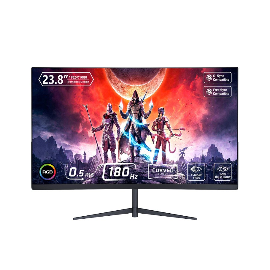 GSPRO H24-1C Curved Gaming Monitor | 24" | FHD | 180Hz | 0.5ms | IPS | HDMI 2.1