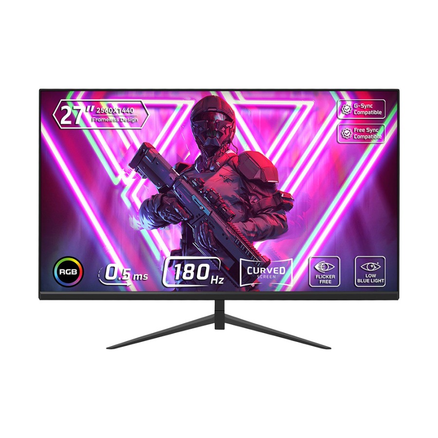 GSPRO H27-5C Curved Gaming Monitor | 27" | 2K | 180Hz | 0.5ms | IPS