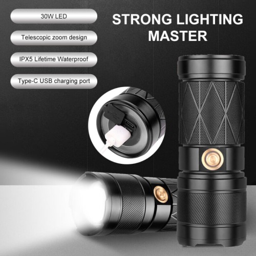 USB Rechargeable Flashlight GT50 -Black