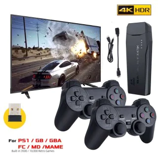 4K HD TV Video Game Console 2.4G Wireless Controller for PS1/FC