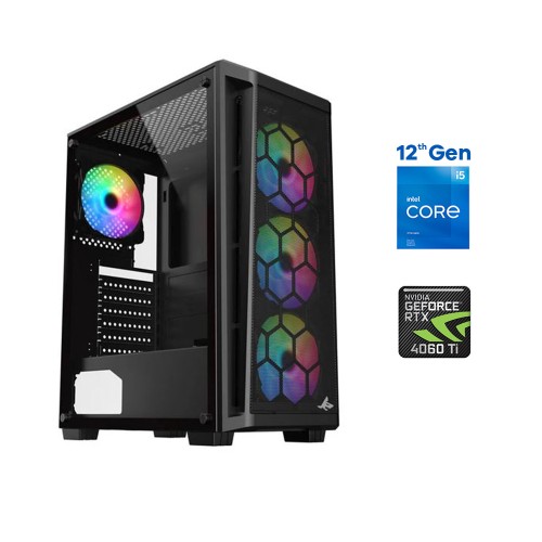 Gaming PC 12th Gen, Intel i5, 256GBSSD, 1TB HHD SATA (RTX 4060Ti 8GB)