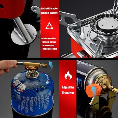 Mini Foldable Camping Stove + Gas Bottle