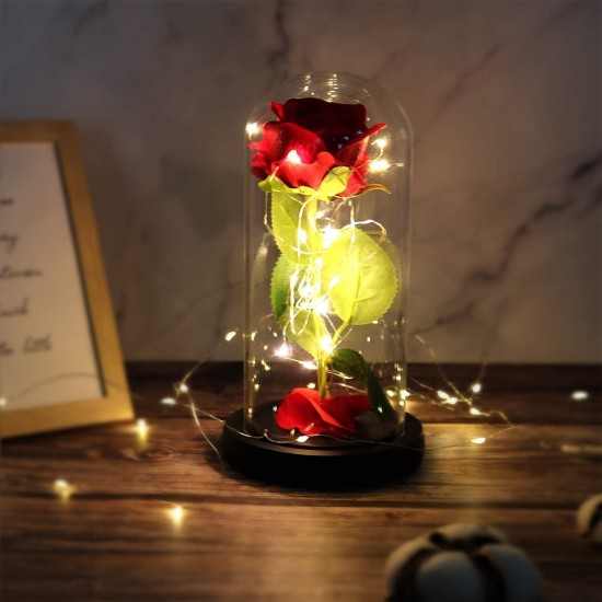 Glass Dome Petal Flower Gift light