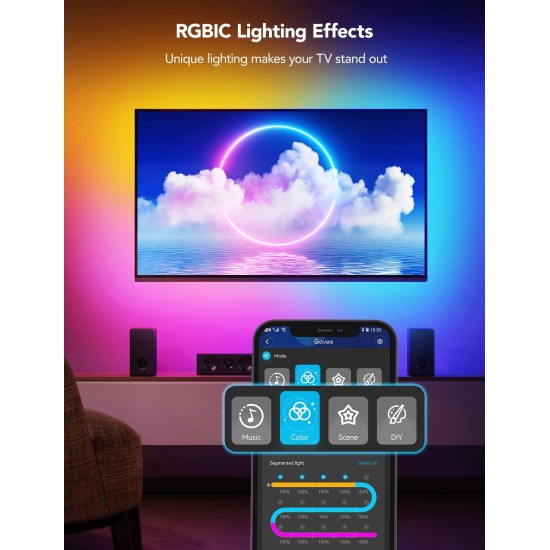 Govee TV LED Backlight, RGBIC Neon Lights for TV