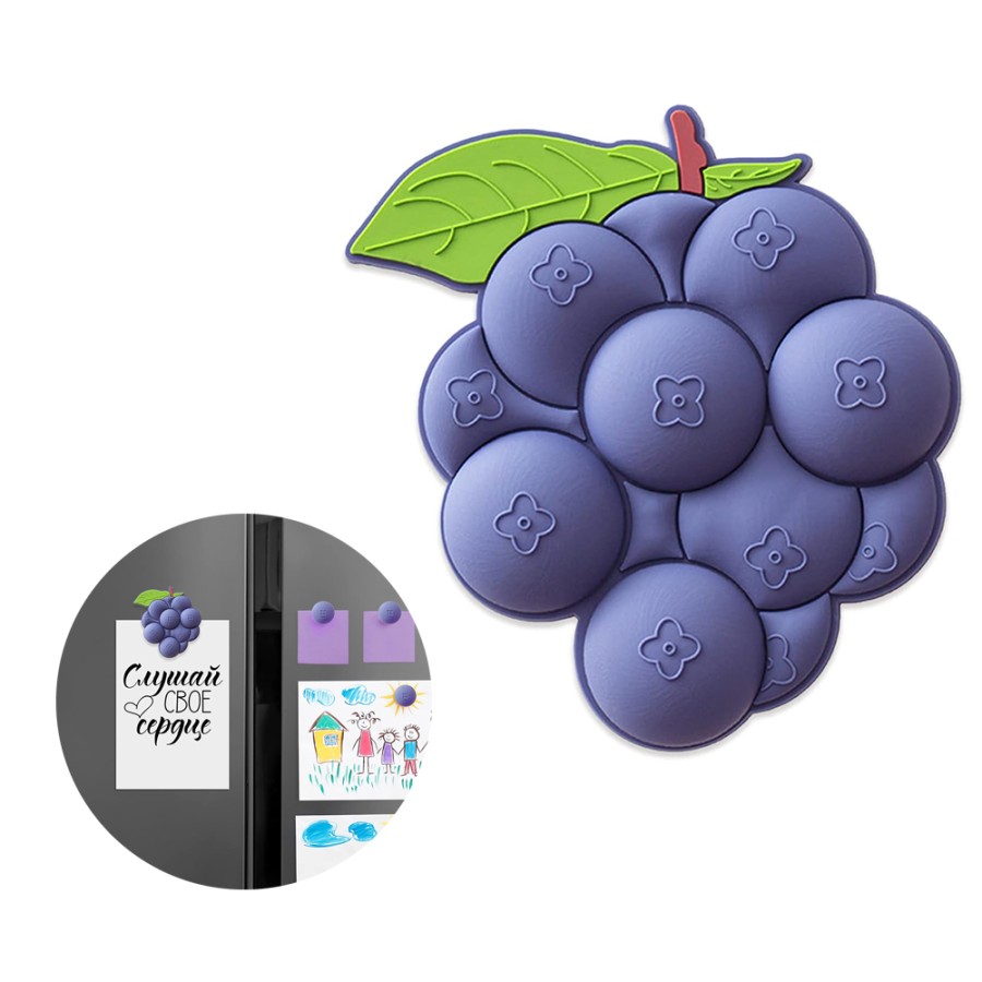 3D Soft Magnetic Refrigerator Grapes Shape Sticky