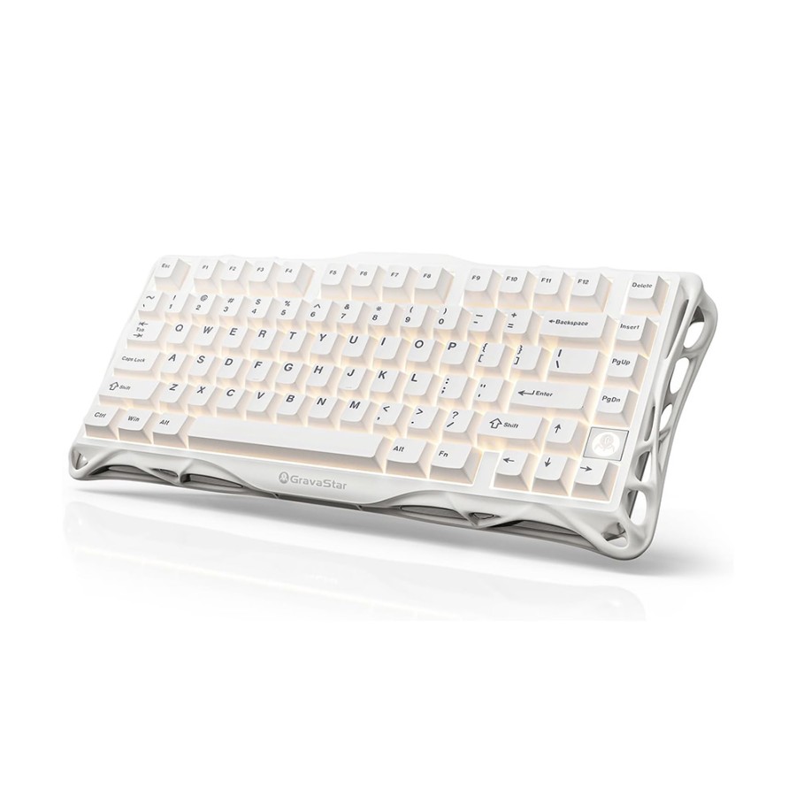 GravaStar Mercury K1 Lite 75% Wireless Mechanical Gaming Keyboard - White