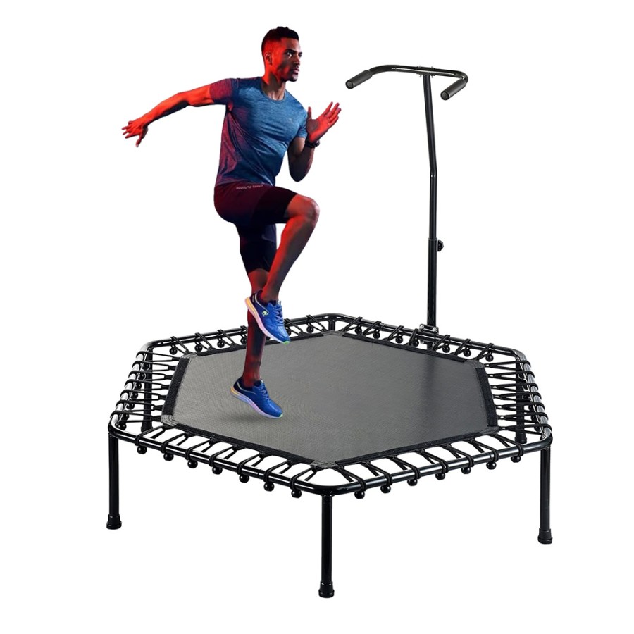 Adjustable Fitness Trampoline with T Shaped Handrail Adjustable Fitness Trampoline with T Shaped Handrail