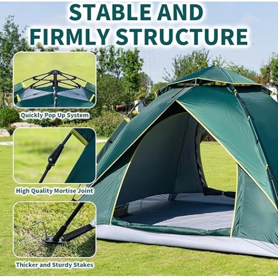 Automatic waterproof dome tent for 3 people	