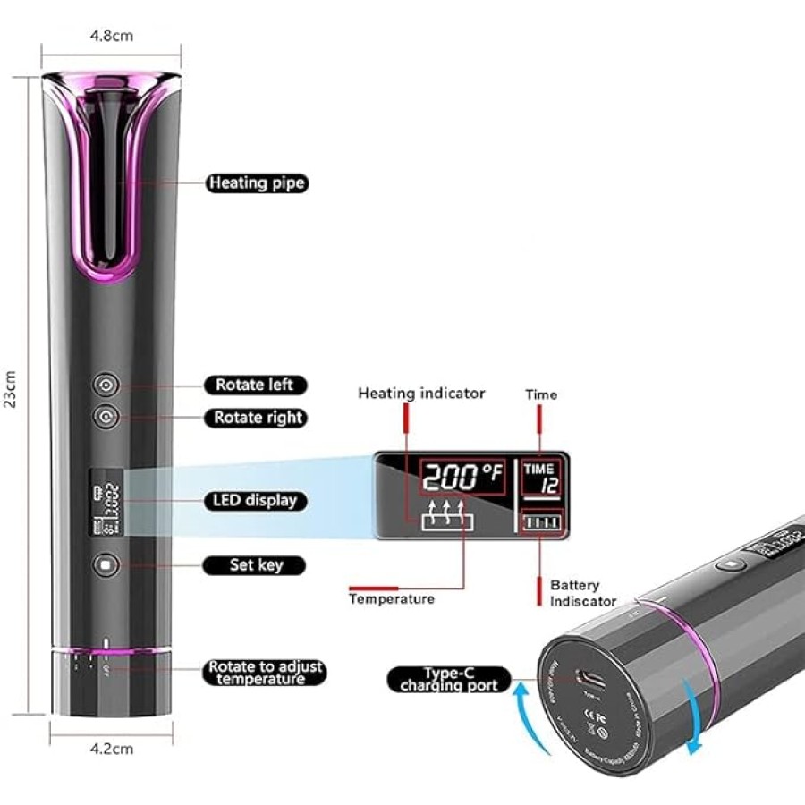 Automatic Hair Curler USB Rechargeable