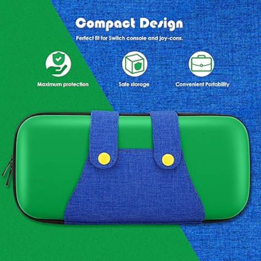 HYPERCASE Cute for Mario Carrying Case for Nintendo Switch 2 - Green & Blue