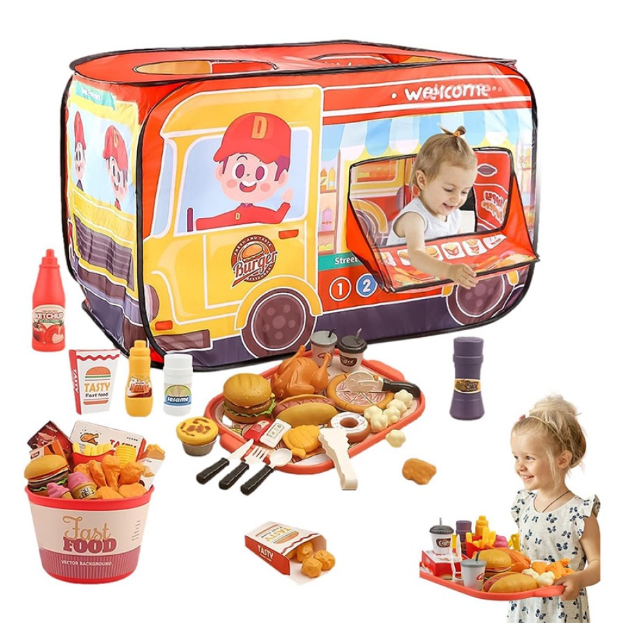 Kids Realistic Hamburger Toy Set with Tray