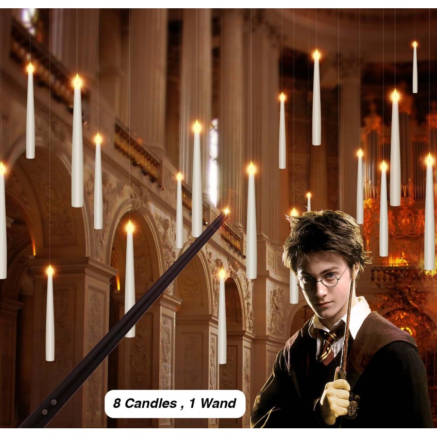 Harry Potter Magic Wand Flicker Candle Light ( 8 Candles , 1 Wand)