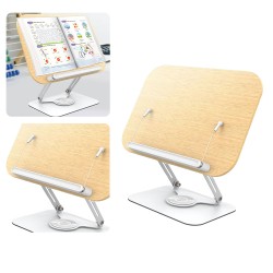 360 Degree Rotatable Desktop Book Holder Wood Panel Laptop Stand 360 Degree Rotatable Desktop Book Holder Wood Panel Laptop Stand