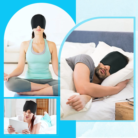 Gel Ice Headache / Migraine Relief Hat, Hot & Cold Therapy Migraine