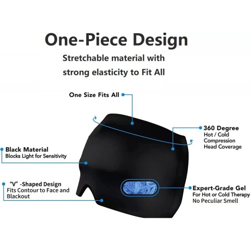 Gel Ice Headache / Migraine Relief Hat, Hot & Cold Therapy Migraine