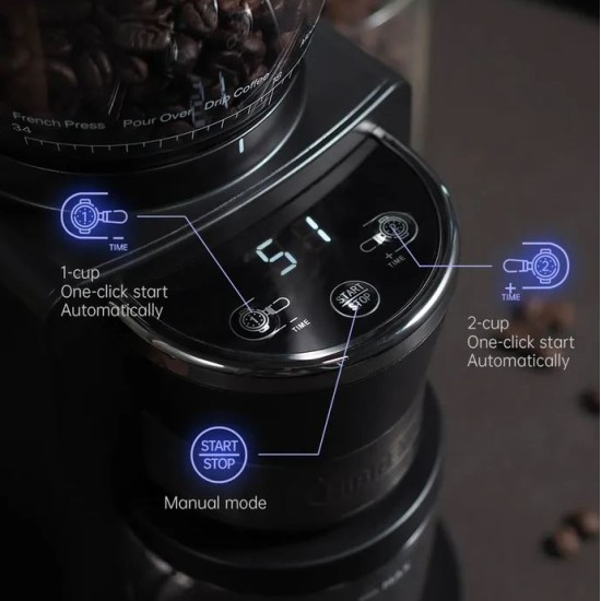 HiBREW Automatic Burr Mill Electric Coffee Grinder with 34 Gears