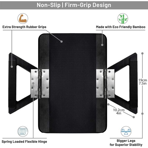 Home Sofa Couch Arm Rest Clip on Tray Table - Black