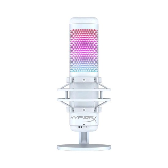 HYPERX QUADCAST S RGB USB CONDENSER STANDALONE GAMING MICROPHONE FOR PC, PS5, PS4 & MAC - WHITE