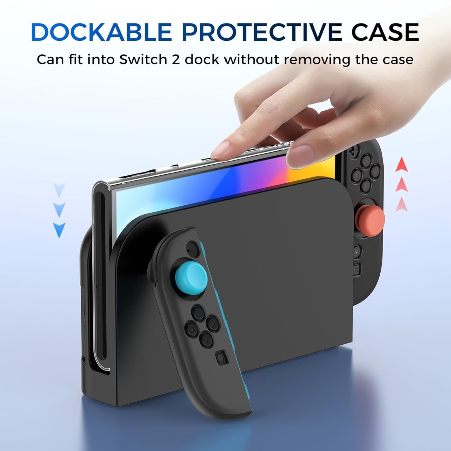 IINE Silicone+PC Protective Case Cover with Joystick caps for Switch 2 - Black IINE Silicone+PC Protective Case Cover with Joystick caps for Switch 2 - Black