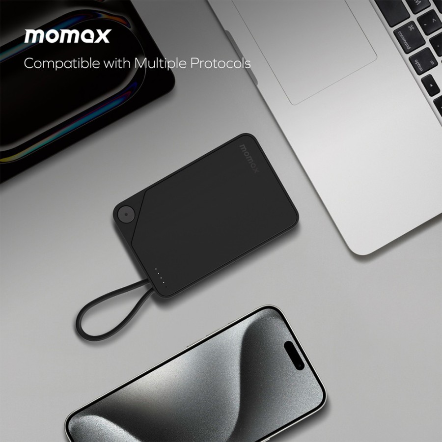 Momax 1-power X 10000mah Power Bank With Built-in Usb-c Cable (IP152D)