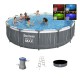 BESTWAY Steel Pro MAX Round Above Ground Pool Set with LED Light - 561GD (457x107cm) BESTWAY Steel Pro MAX Round Above Ground Pool Set with LED Light - 561GD (457x107cm)