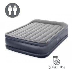 Intex Queen Deluxe Pillow Rest Air Mattress Bed With Electric Pump Intex Queen Deluxe Pillow Rest Air Mattress Bed With Electric Pump