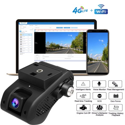 DashCam JC 400P A front and indoor camera with a remote monitoring system