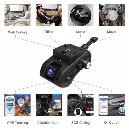 DashCam JC 400P A front and indoor camera with a remote monitoring system