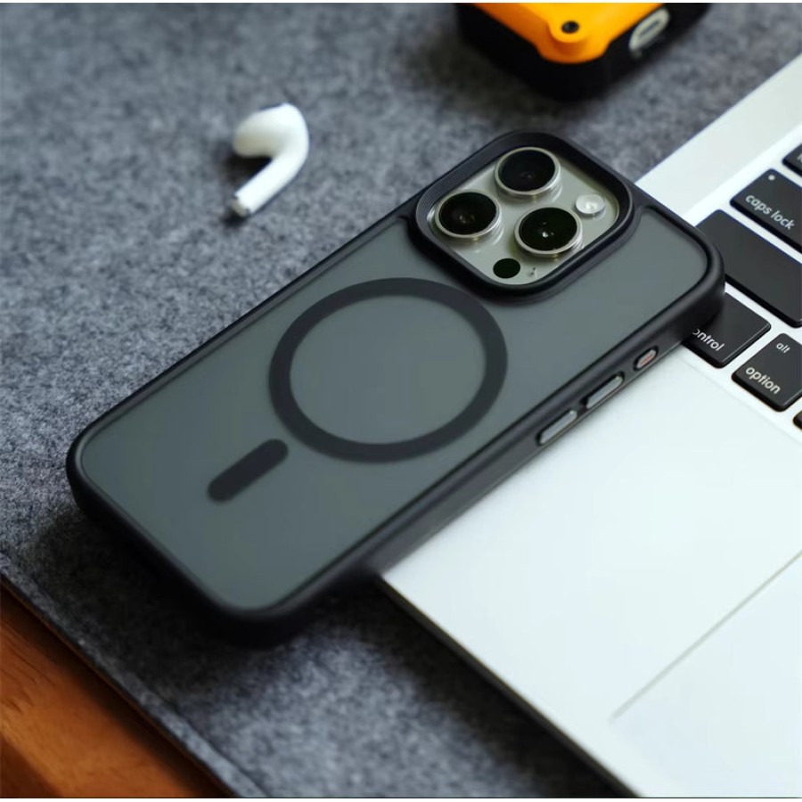 JMGOKIT For iPhone 16 Pro / 16 ProMax MagSafe Magnetic Clear Phone Case (Black)