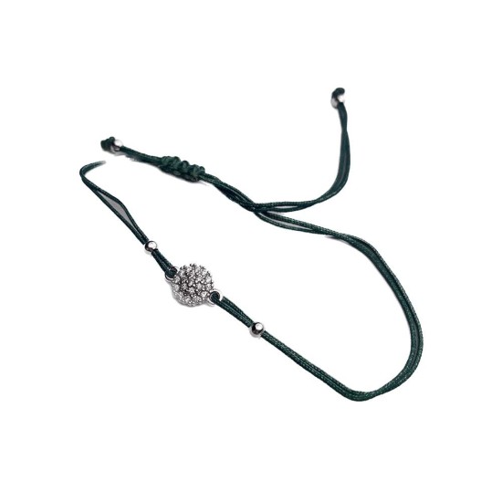 Jewellery Jyokrish Collection Elements Green Cord Band Crystal Bracelet
