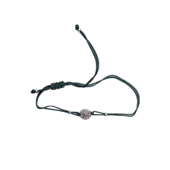 Jewellery Jyokrish Collection Elements Green Cord Band Crystal Bracelet