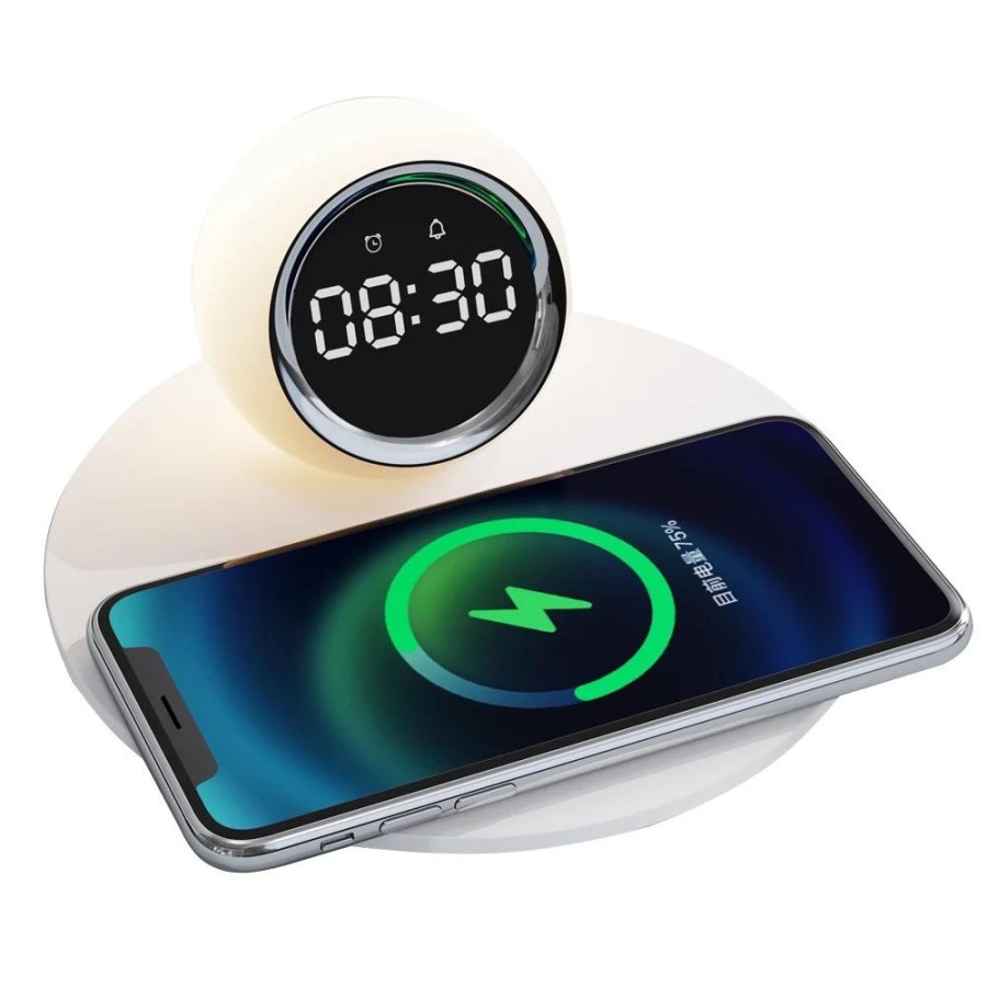 K22T Digital Clock Creative Wireless Charger with Night Light